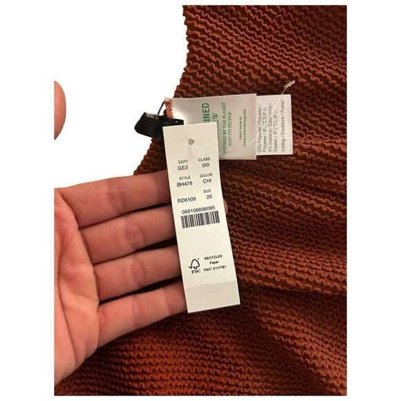 J. Crew Ribbed Square Neck One Piece Swimsuit Sz 20 Scrunchie Scoop Back NWT - Picture 8 of 11